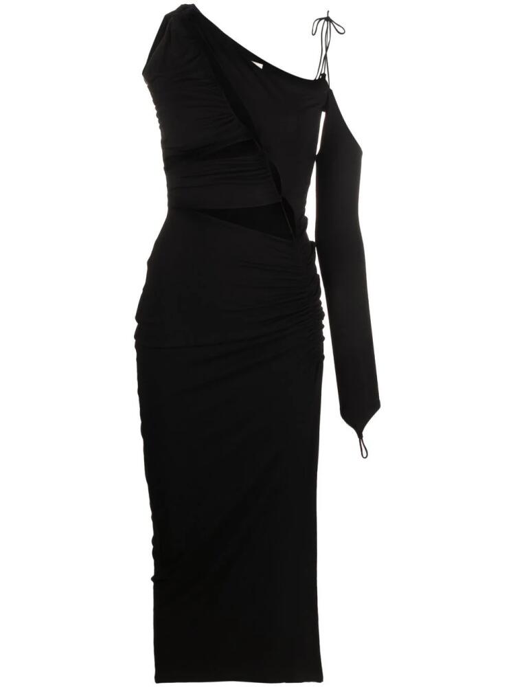 MANURI Giuly 2.3 detachable-sleeve midi dress - Black Cover