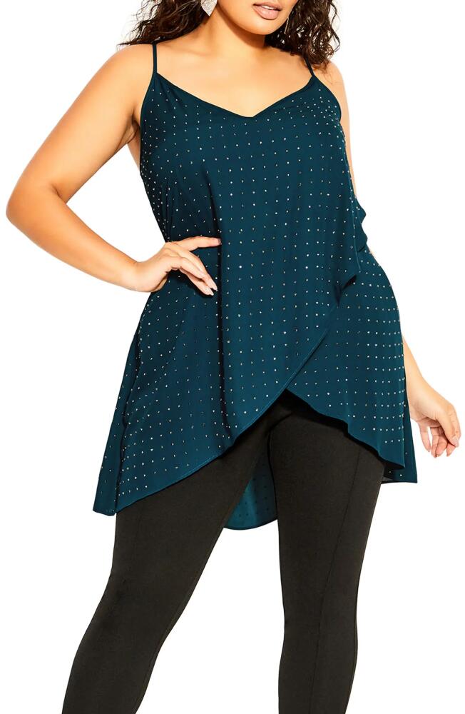 City Chic Embellished High-Low Camisole in Emerald Cover