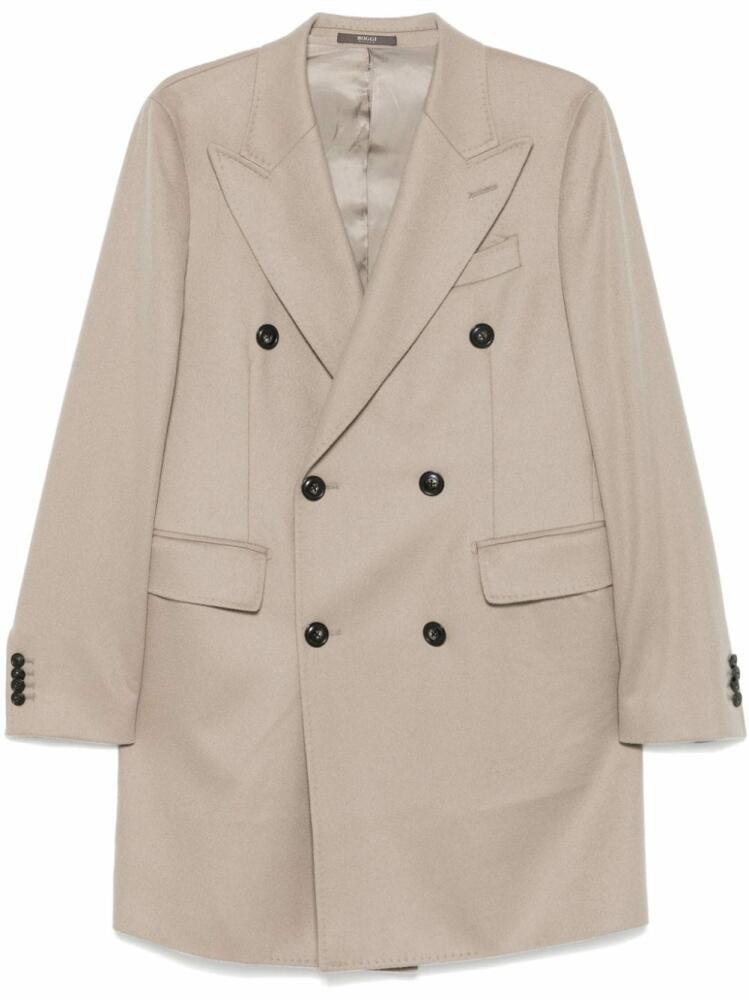 Boggi Milano cashmere double-breasted coat - Neutrals Cover