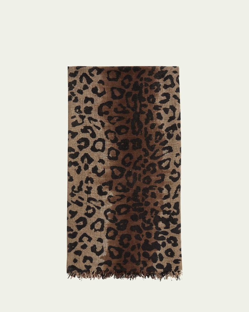 Faliero Sarti Kaell Cheetah-Print Cashmere Blend Scarf Cover