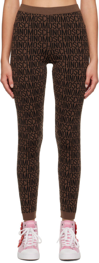 Moschino Brown All Over Leggings Cover