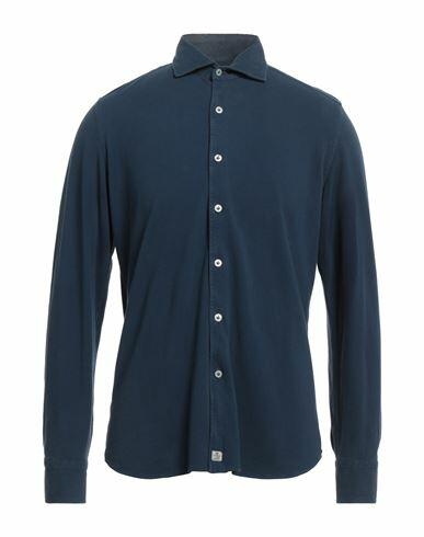 Sonrisa Man Shirt Navy blue Cotton Cover