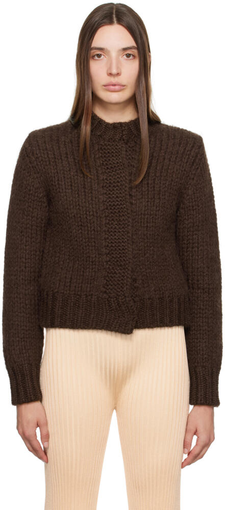 Jil Sander Brown Press-Stud Cardigan Cover