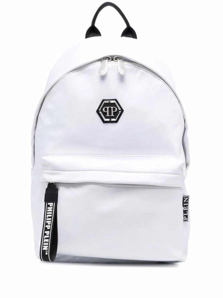 Philipp Plein hexagon logo backpack - White Cover