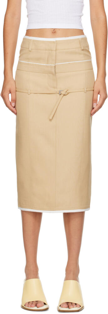 JACQUEMUS Beige Le Chouchou 'La Jupe Caraco' Midi Skirt Cover