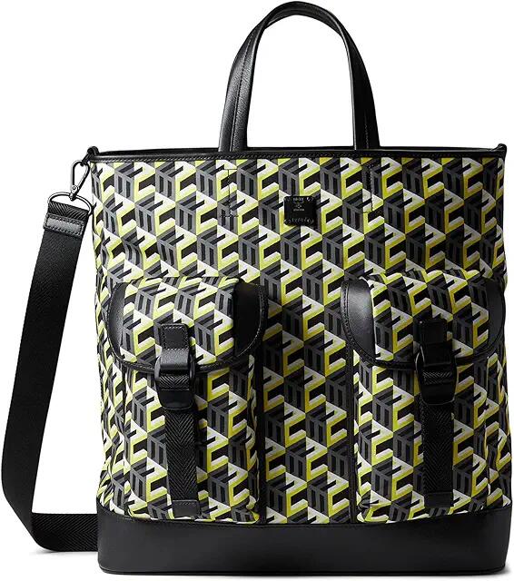 MCM Cubic Logo Nylon Tote Medium (Yellow) Tote Handbags Cover