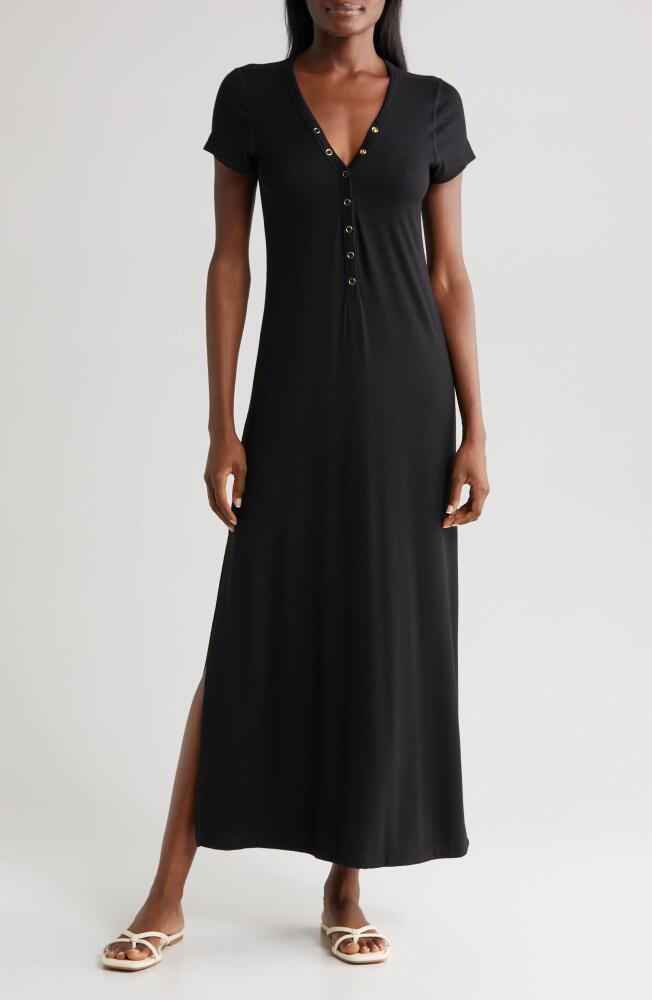 Robin Piccone Amy Rib Cover-Up Dress in Black Cover