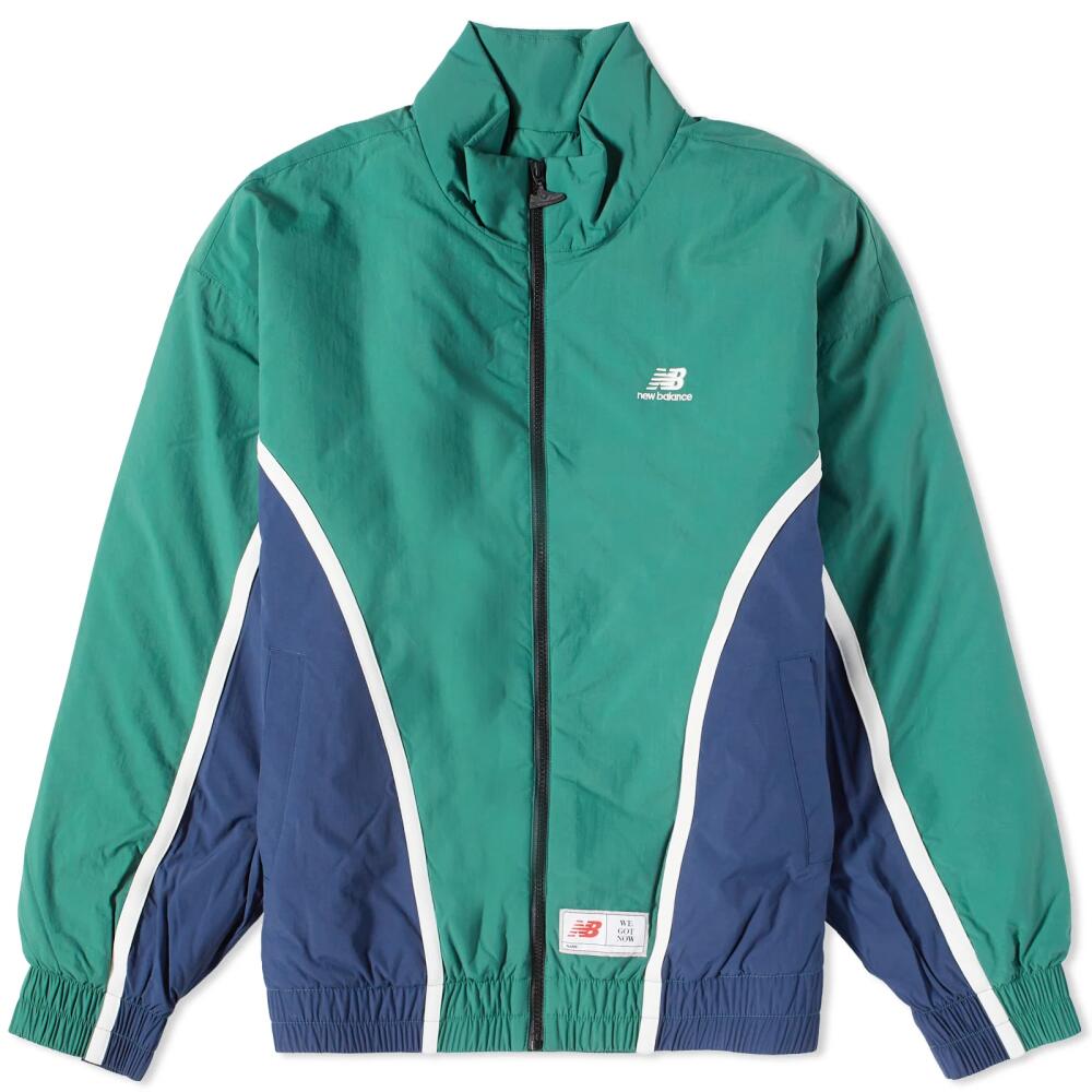 New Balance Men's Hoops Woven Jacket in Team Forest Green Cover