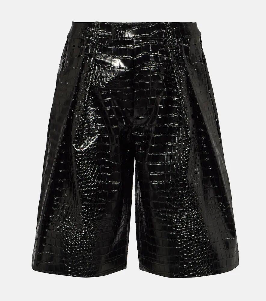 The Frankie Shop Jerkins croc-effect faux leather Bermuda shorts Cover