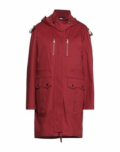 Patrizia Pepe Woman Coat Brick red Cotton, Lyocell, Elastane Cover