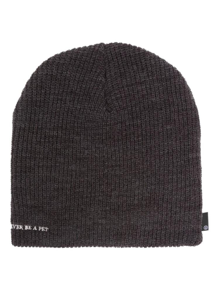 Undercover slogan-embroidered beanie hat - Grey Cover