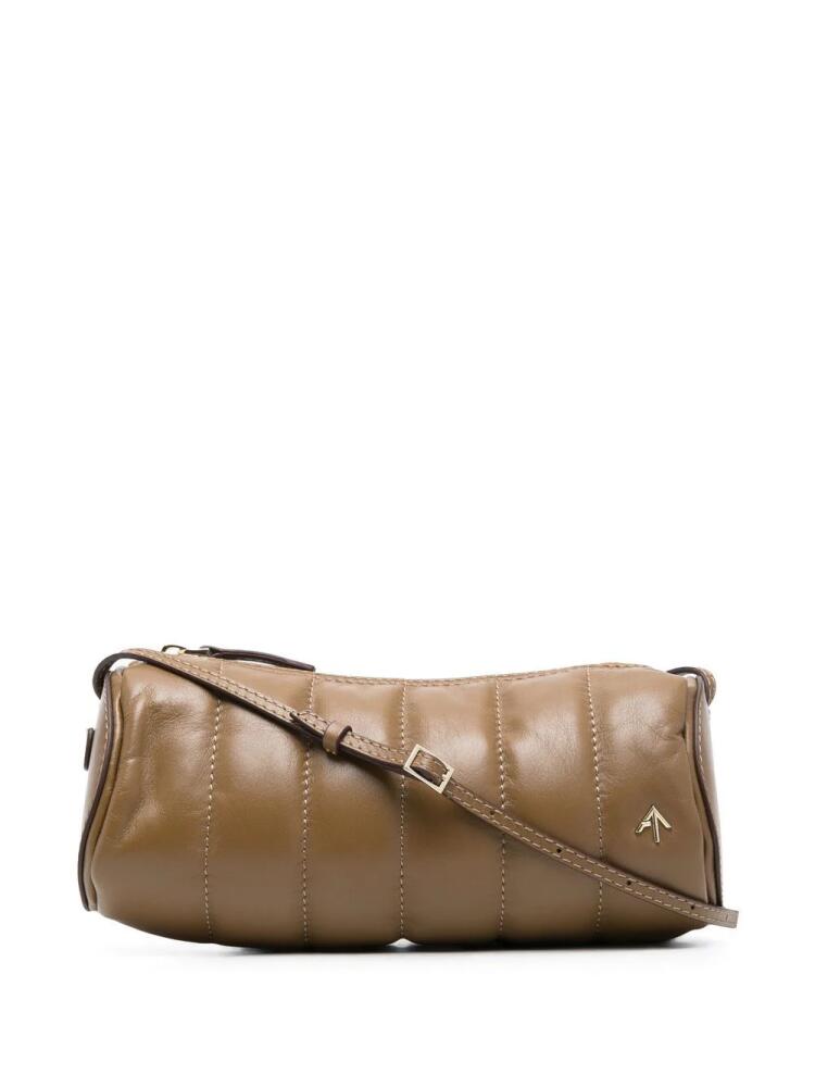 Manu Atelier Padded Cylinder leather bag - Brown Cover