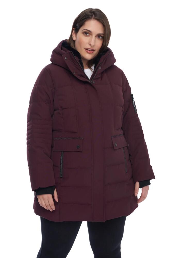 Alpine North KOOTNEY PLUS SIZE - Vegan Down Mid-Length Parka Coat in Grape Cover