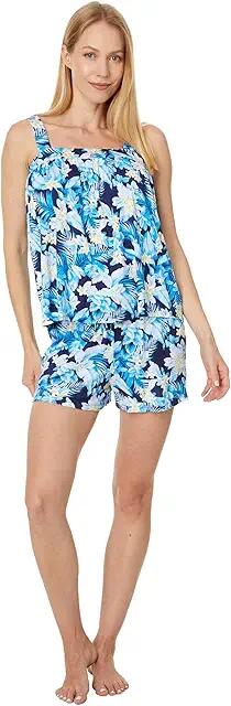 Tommy Bahama Floral Tank Short PJ Set (Navy Print) Women's Pajama Sets Cover