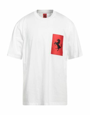 Ferrari Man T-shirt White Cotton, Elastane Cover