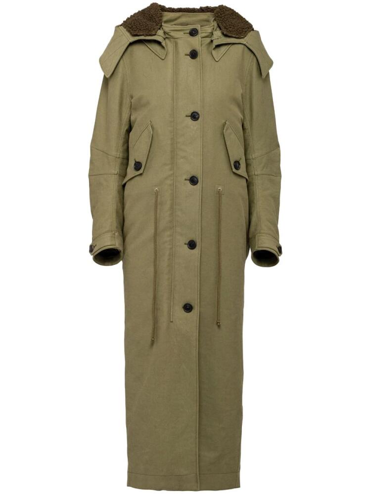 Prada single-breasted satin coat - Green Cover