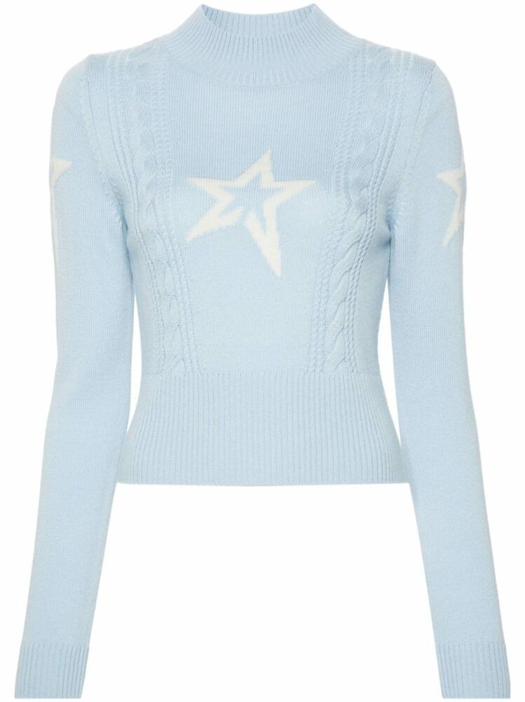 Perfect Moment cable-knit star sweater - Blue Cover