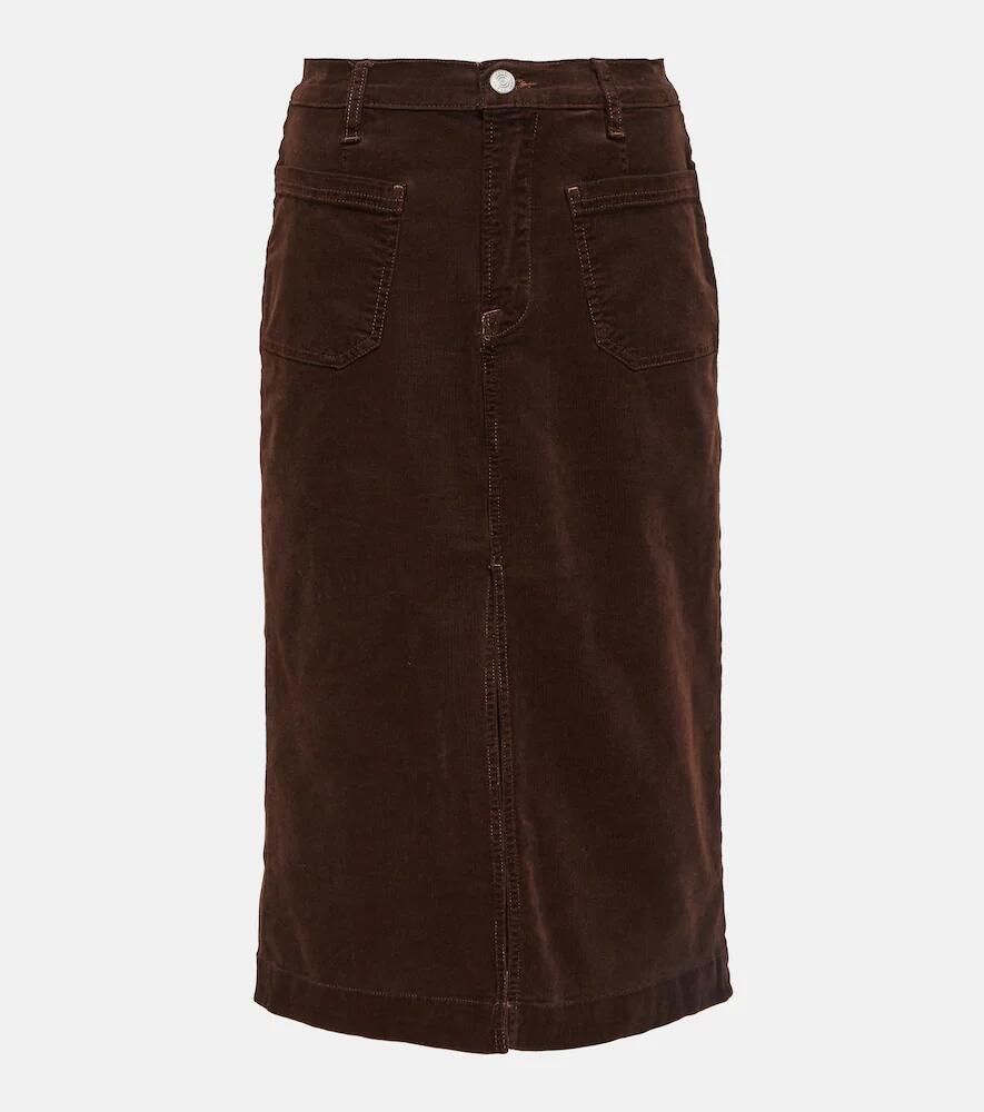 Frame High-rise corduroy midi skirt Cover