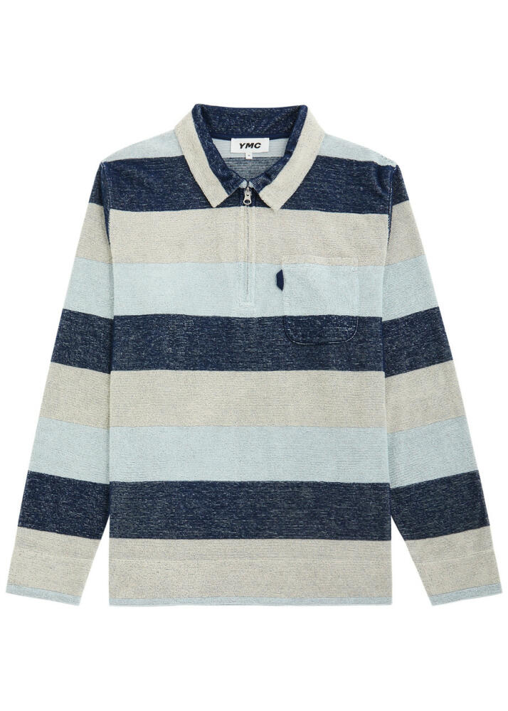 Ymc Sugden Striped Terry Polo Shirt - Multicoloured Cover