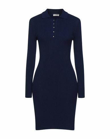 Cashmere Company Woman Mini dress Blue Wool, Cashmere, Nylon, Elastane Cover