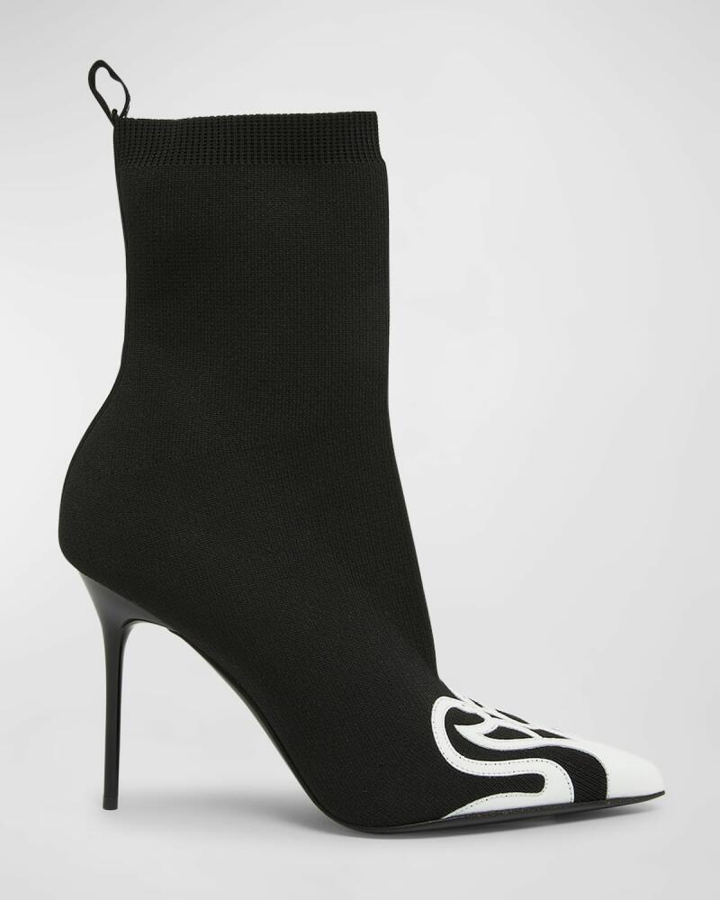 Balmain Skye Knit Patent Stiletto Sock Booties Cover