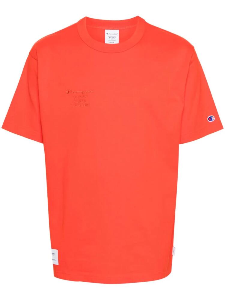 WTAPS x Champion logo-embroidered T-shirt - Orange Cover