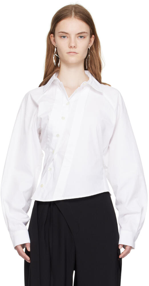 Jade Cropper White Asymmetric Shirt Cover