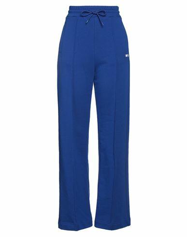 Msgm Woman Pants Blue Cotton Cover