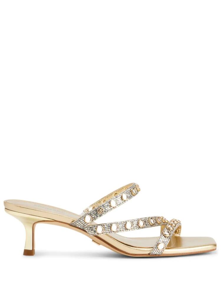 Michael Kors Celia embellished glitter-chain sandals - Gold Cover