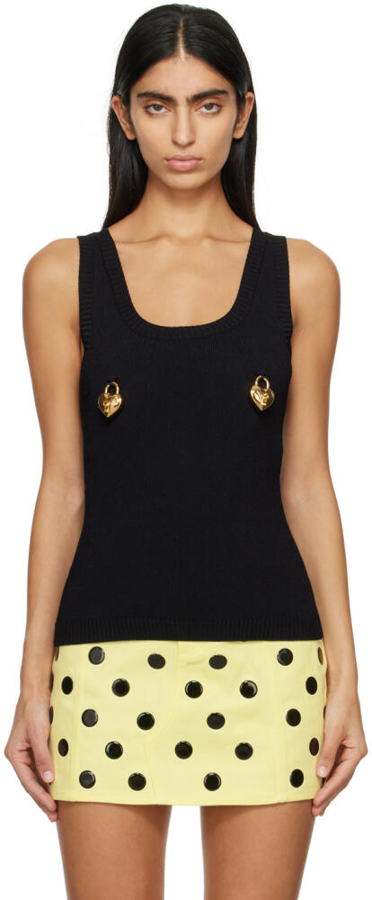 Moschino Black Heart Lock Tank Top Cover