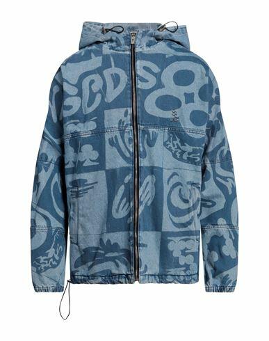 Gcds Man Denim outerwear Blue Cotton Cover