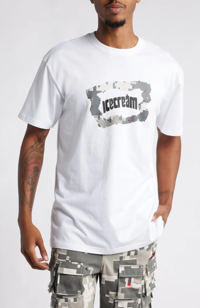 ICECREAM Blurred Cotton Graphic T-Shirt in Bleach White Cover