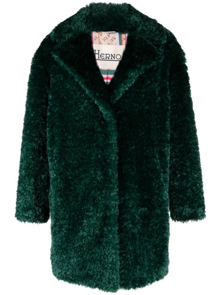 Herno faux-fur coat - Green Cover