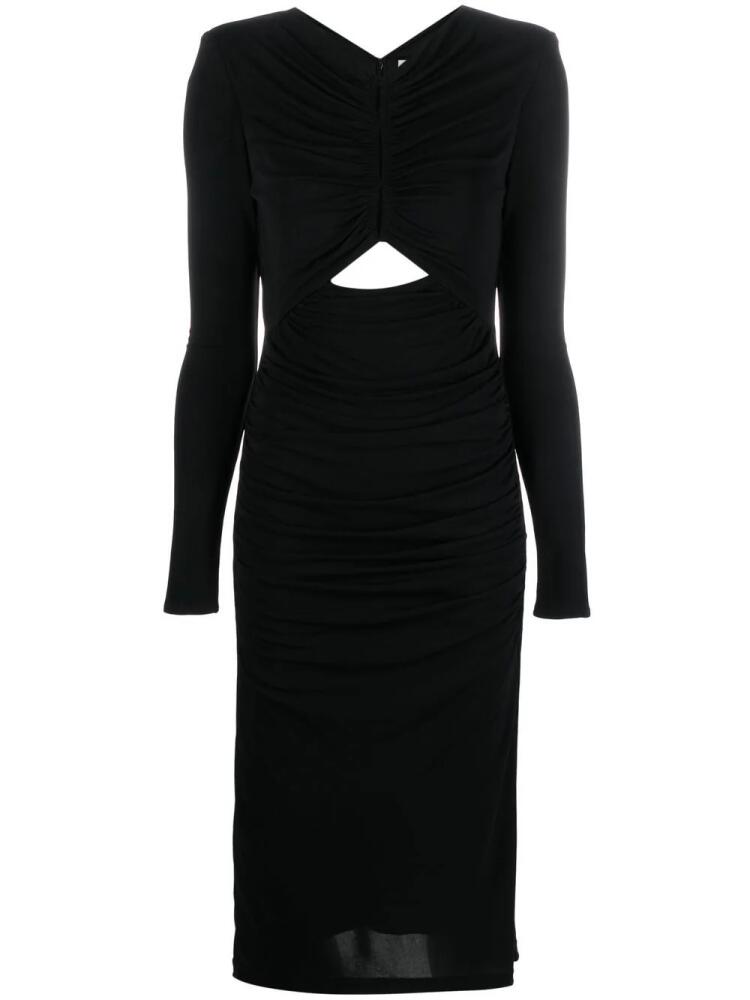 Roland Mouret ruched long-sleeved maxi dress - Black Cover