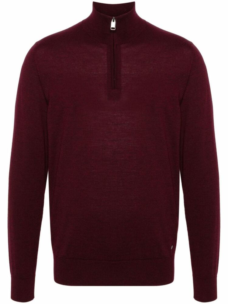 Brioni logo-plaque wool jumper - Red Cover