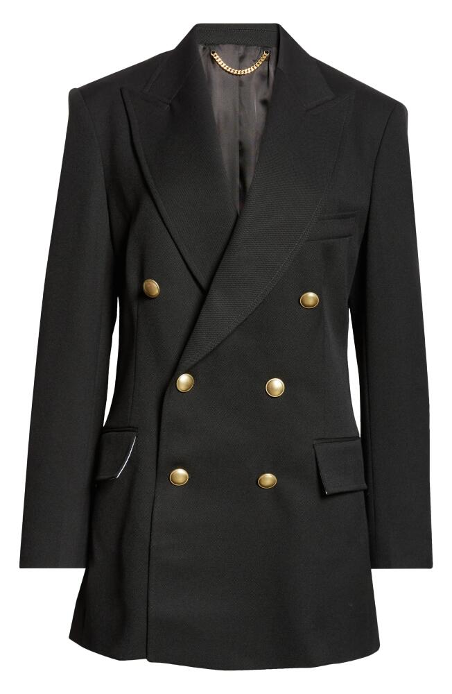 Victoria Beckham Double Breasted Long Blazer in Black Cover