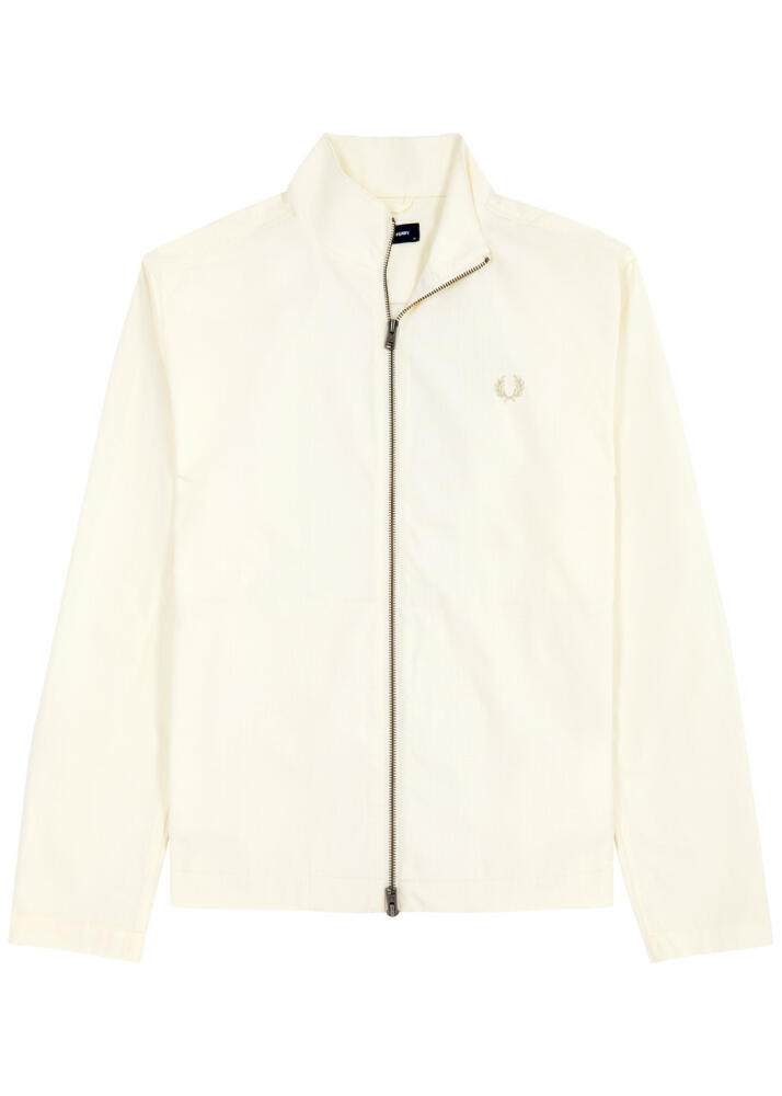 Fred Perry Logo-embroidered Cotton Track Jacket - Ecru Cover