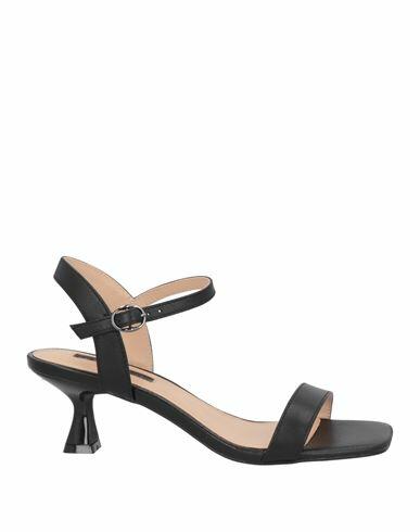 Cafènoir Woman Sandals Black Leather Cover