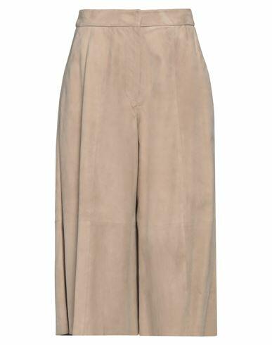 Desa 1972 Woman Shorts & Bermuda Shorts Beige Leather Cover