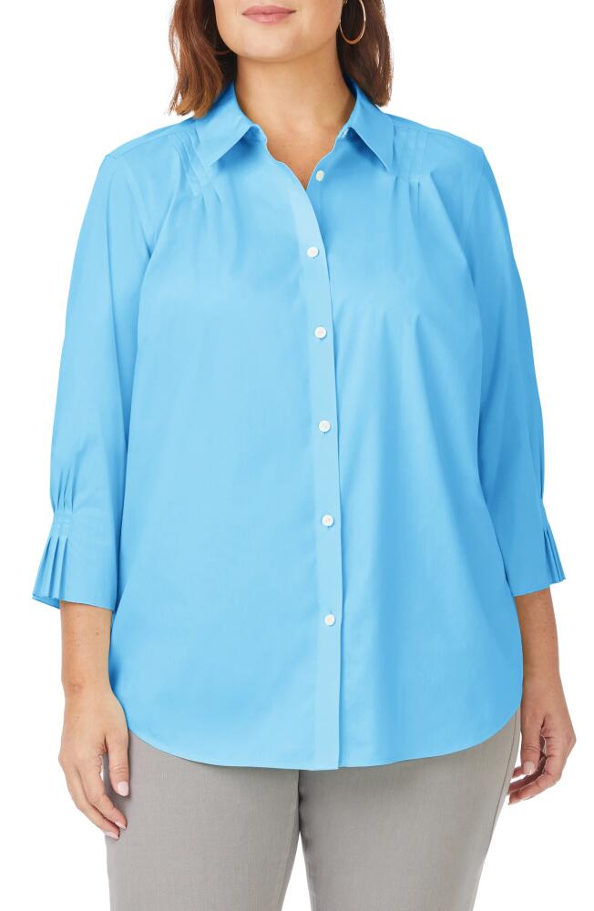 Foxcroft Paulie Button-Up Shirt in Baltic Blue Cover