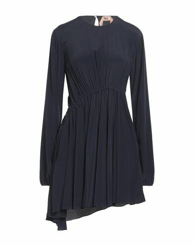 N°21 Woman Mini dress Midnight blue Acetate, Silk Cover