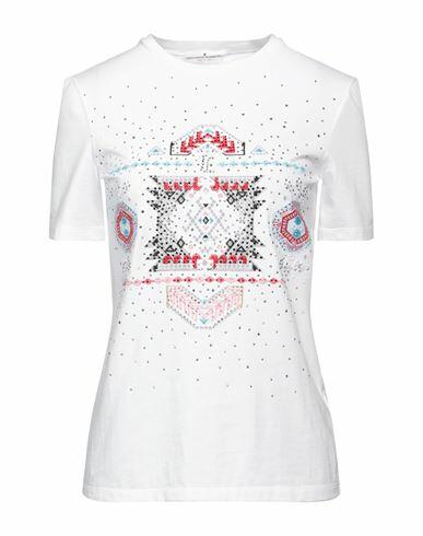 Ermanno Scervino Woman T-shirt White Cotton, Glass, Polyester, Aluminum Cover