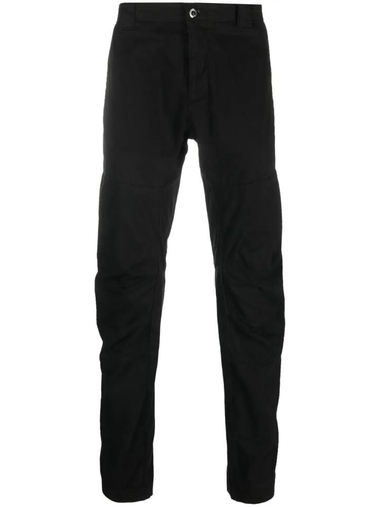 C.P. Company logo-patch tapered-leg trousers - Black Cover