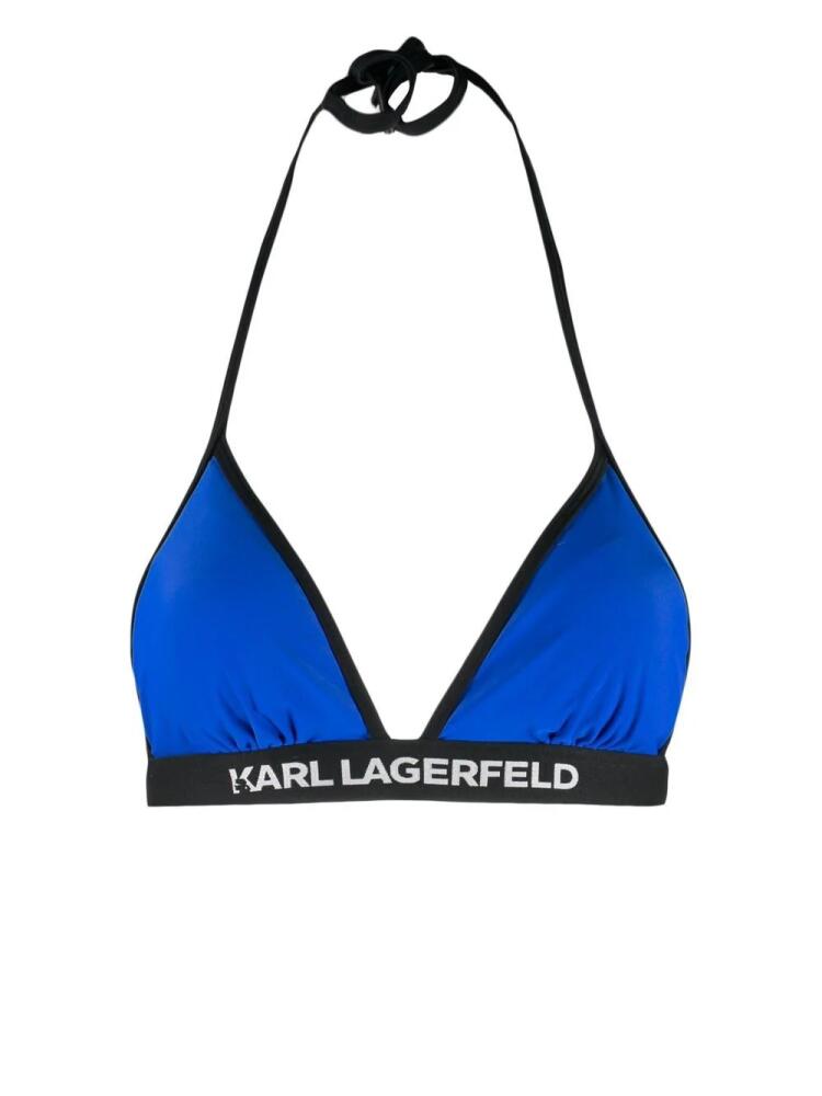 Karl Lagerfeld logo-band bikini top - Blue Cover