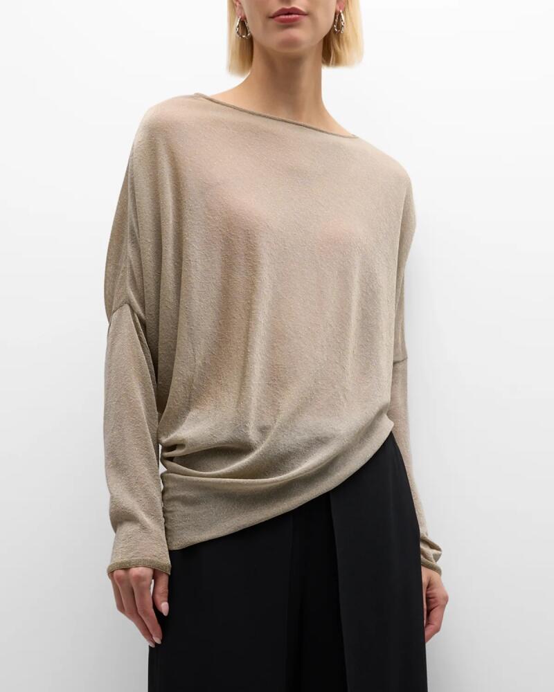 Emporio Armani Draped Dolman-Sleeve Asymmetric Blouse Cover