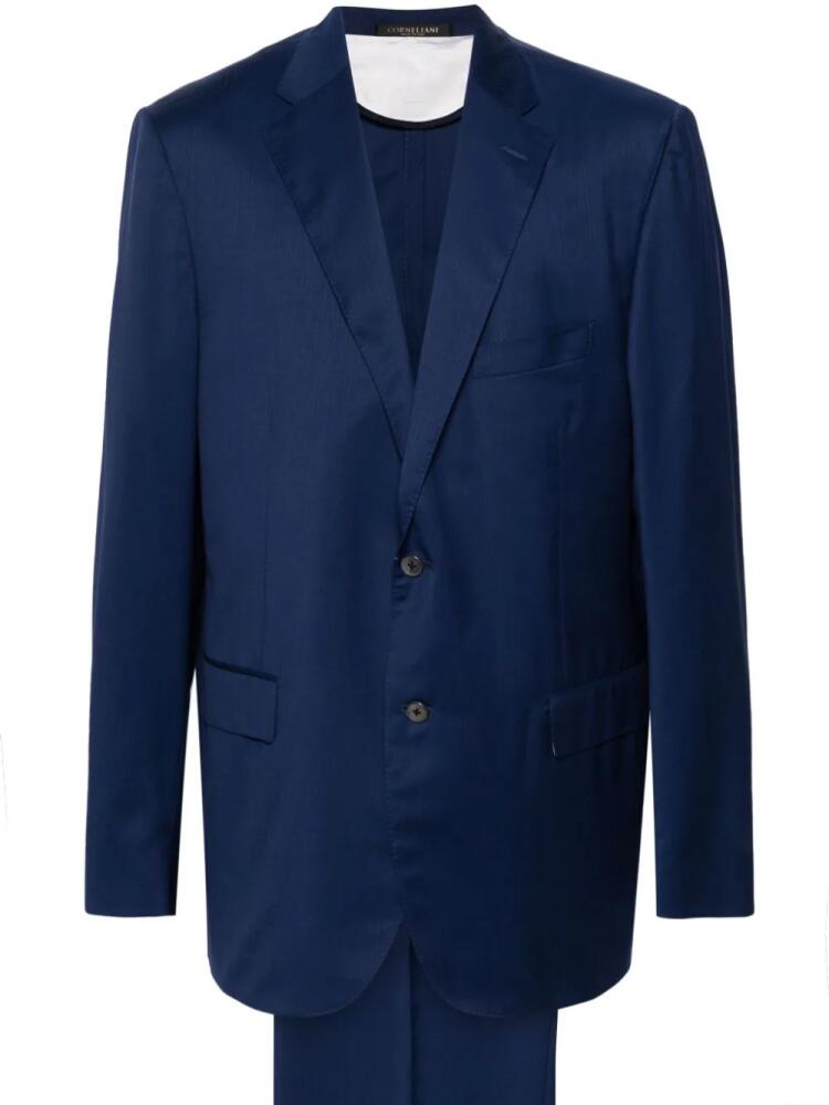 Corneliani herringbone single-breasted suit - Blue Cover