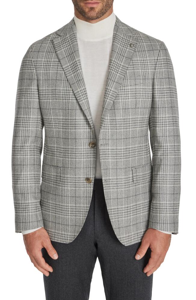 Jack Victor McAllen Contemporary Fit Plaid Wool & Silk Blazer in Light Grey Cover