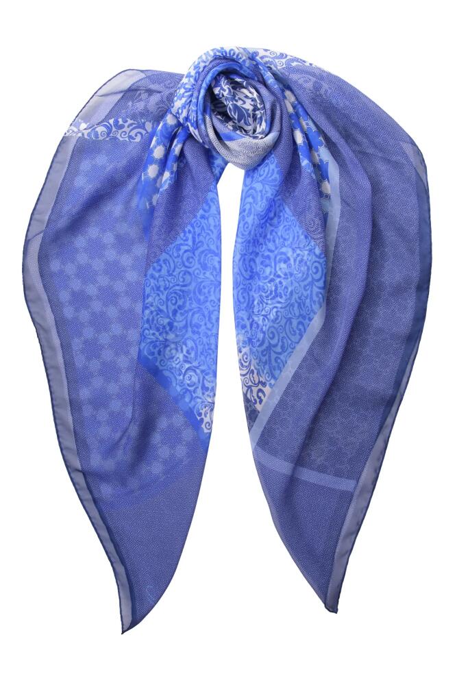 Elizabetta Dafne - Large Silk Scarf for Women in Blue Cover