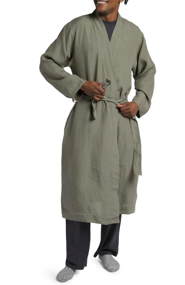 Parachute Gender Inclusive Linen Robe in Moss Cover