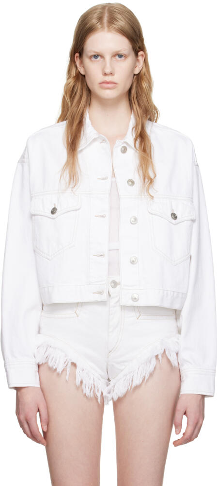 Isabel Marant Etoile White Tadia Denim Jacket Cover